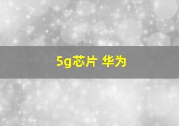 5g芯片 华为